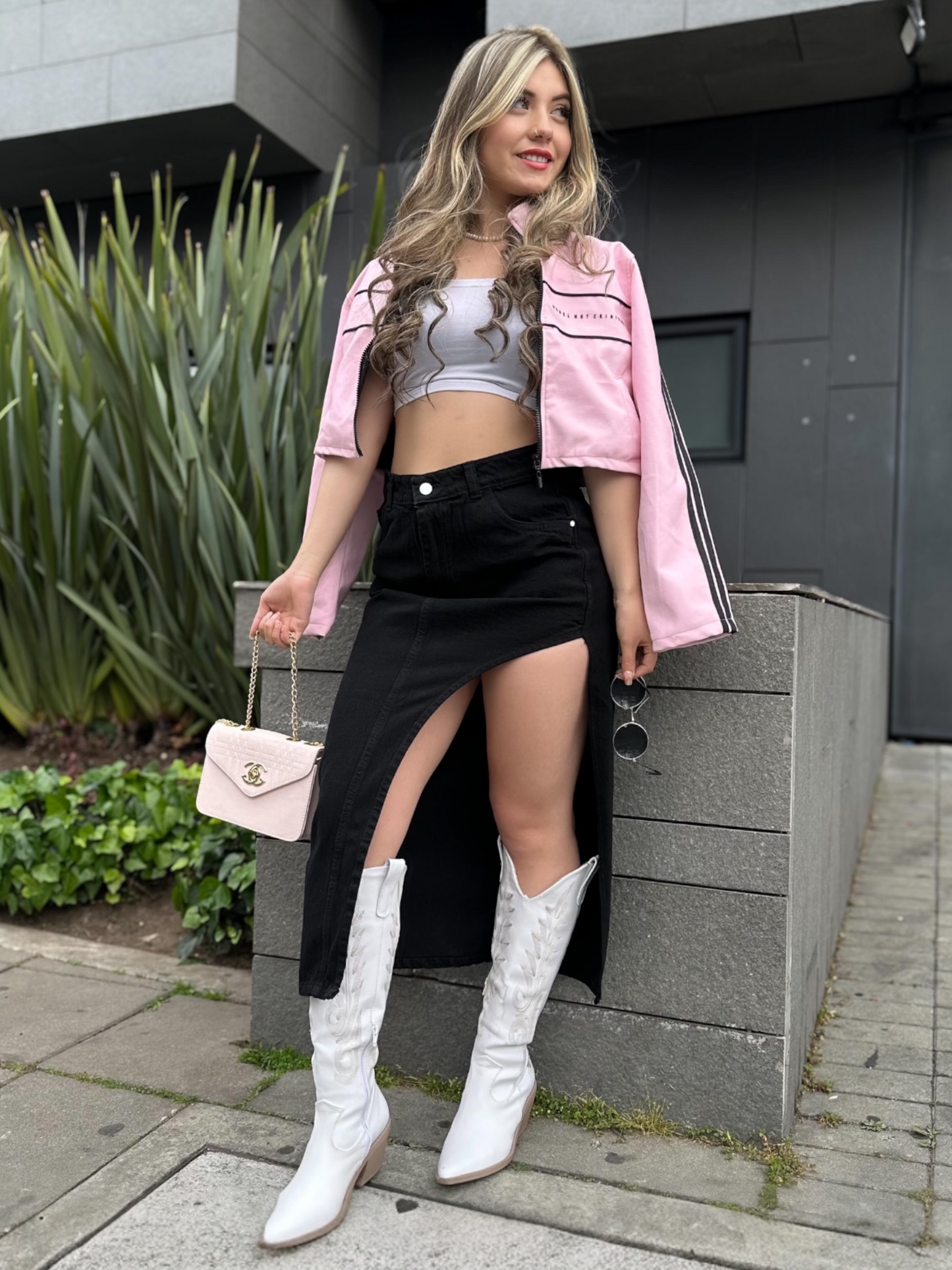 Falda Larga en Jean para Mujer color Negra