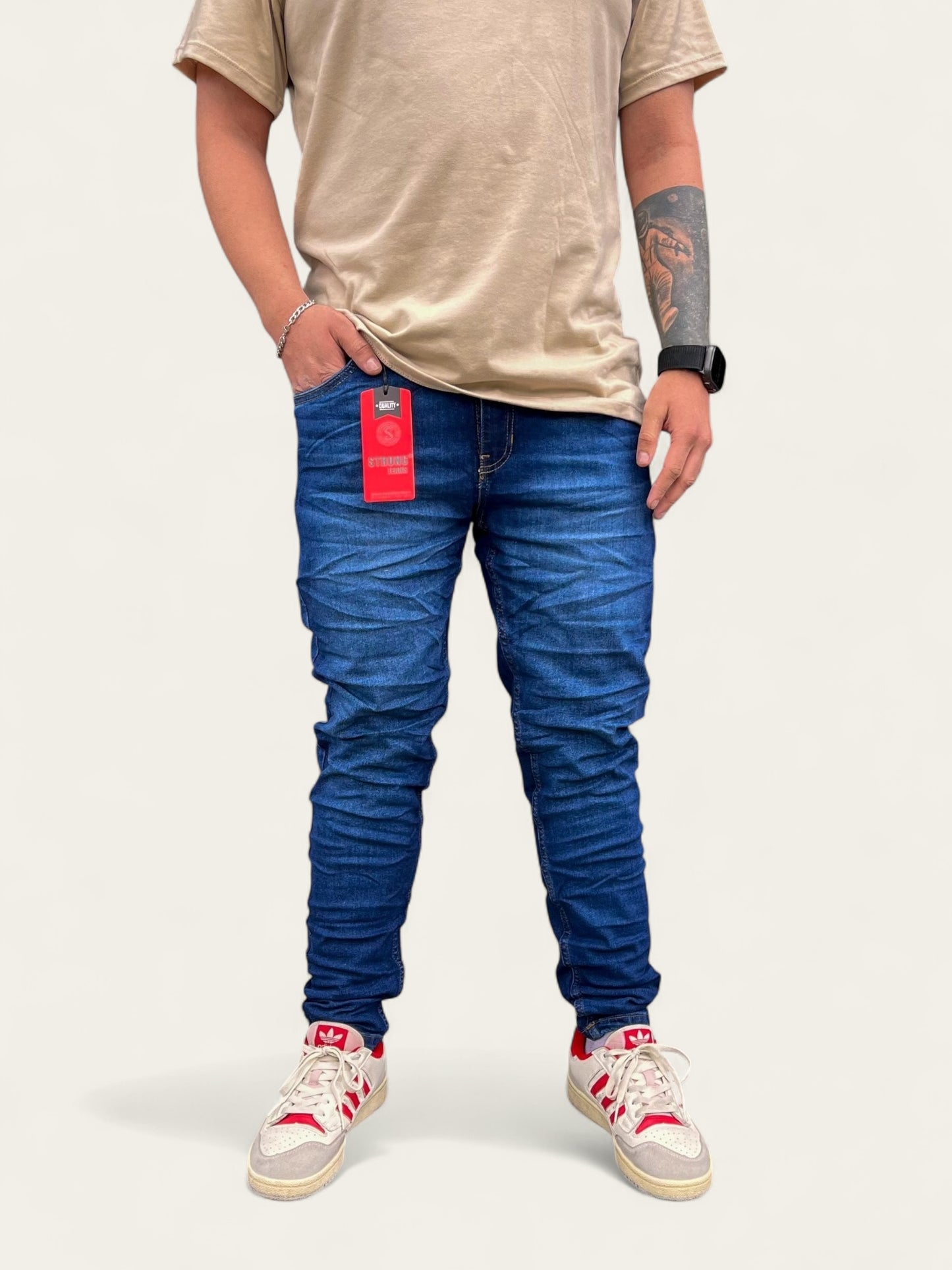Jean slim hombre clásico tono Azul