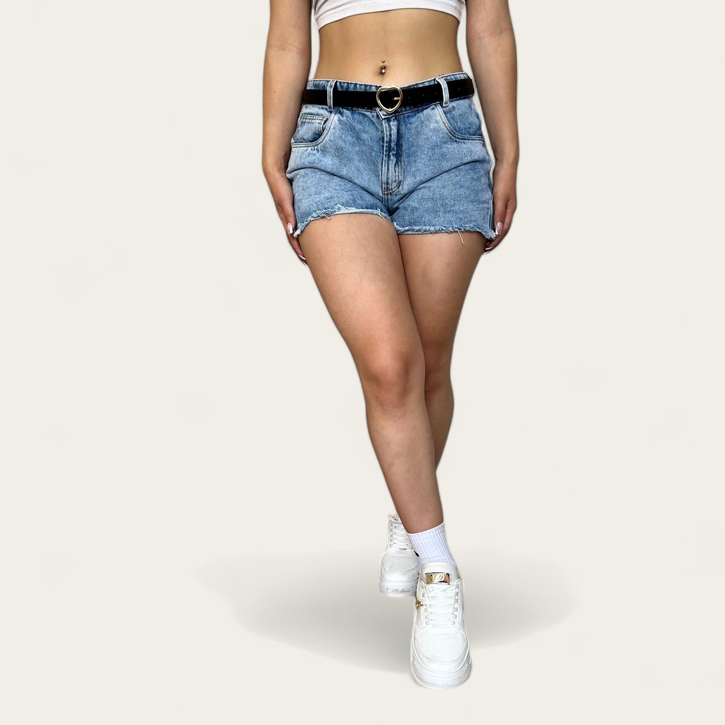 Short en jean Mujer clasico en tono azul claro