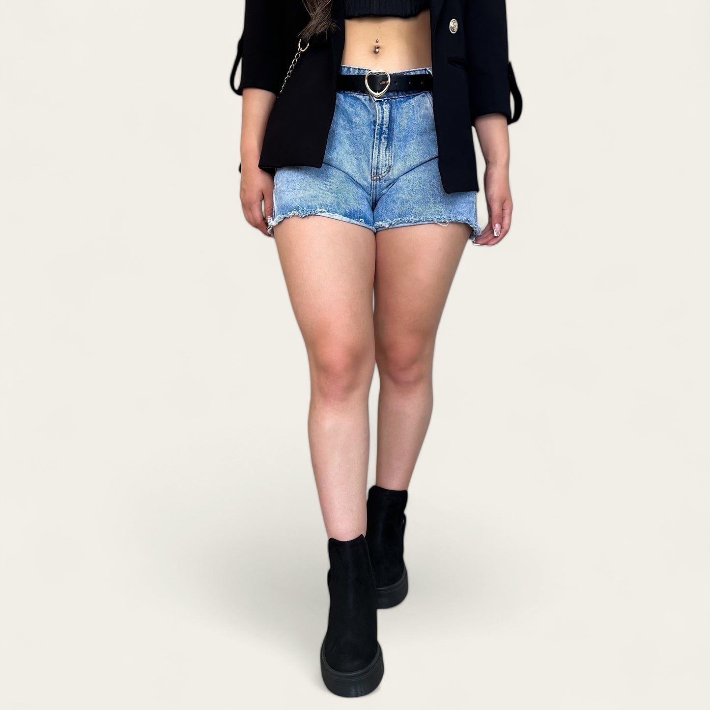 Short en jean Mujer clasico en tono azul claro