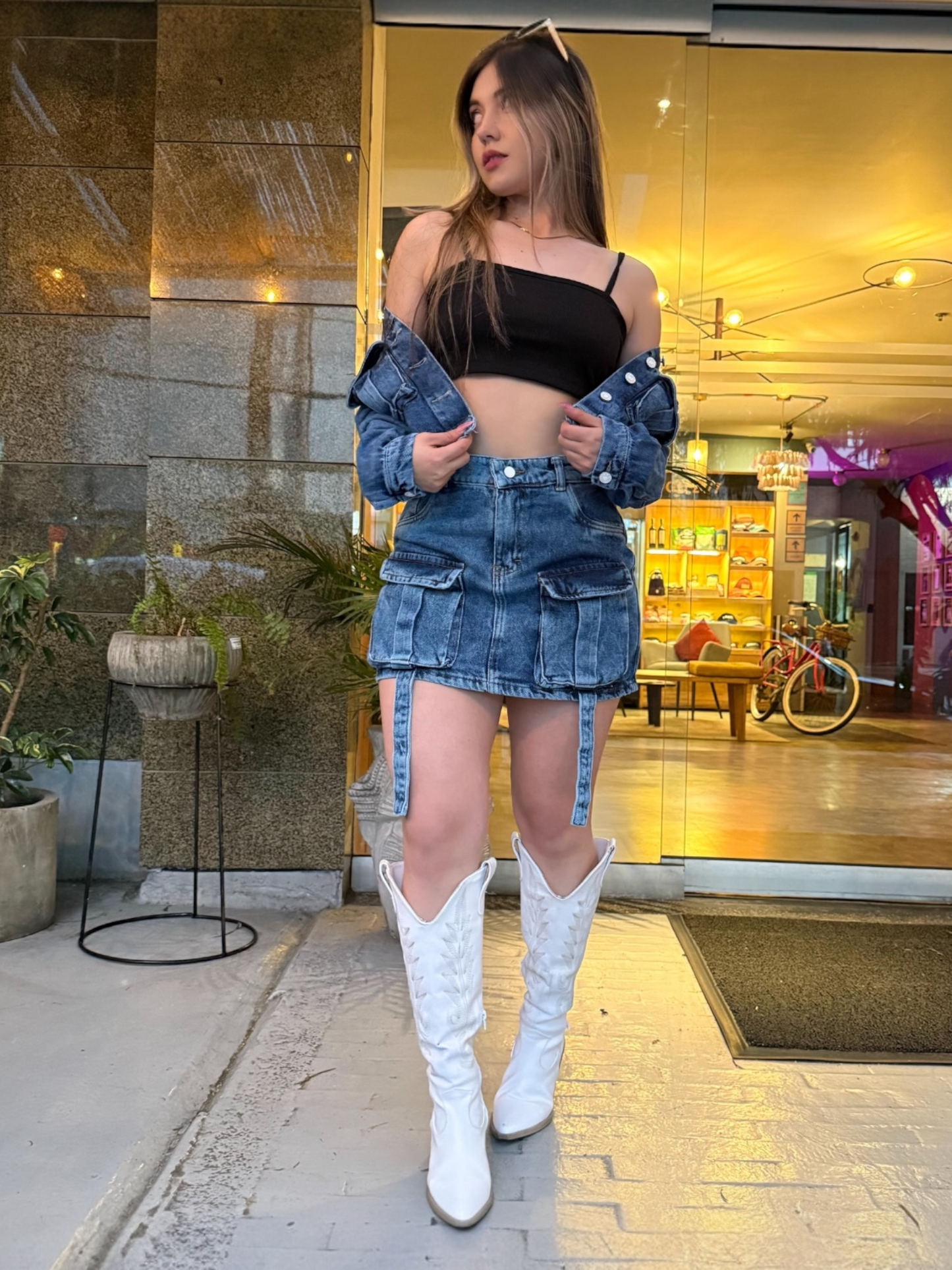 Falda cargo mujer tono Azul