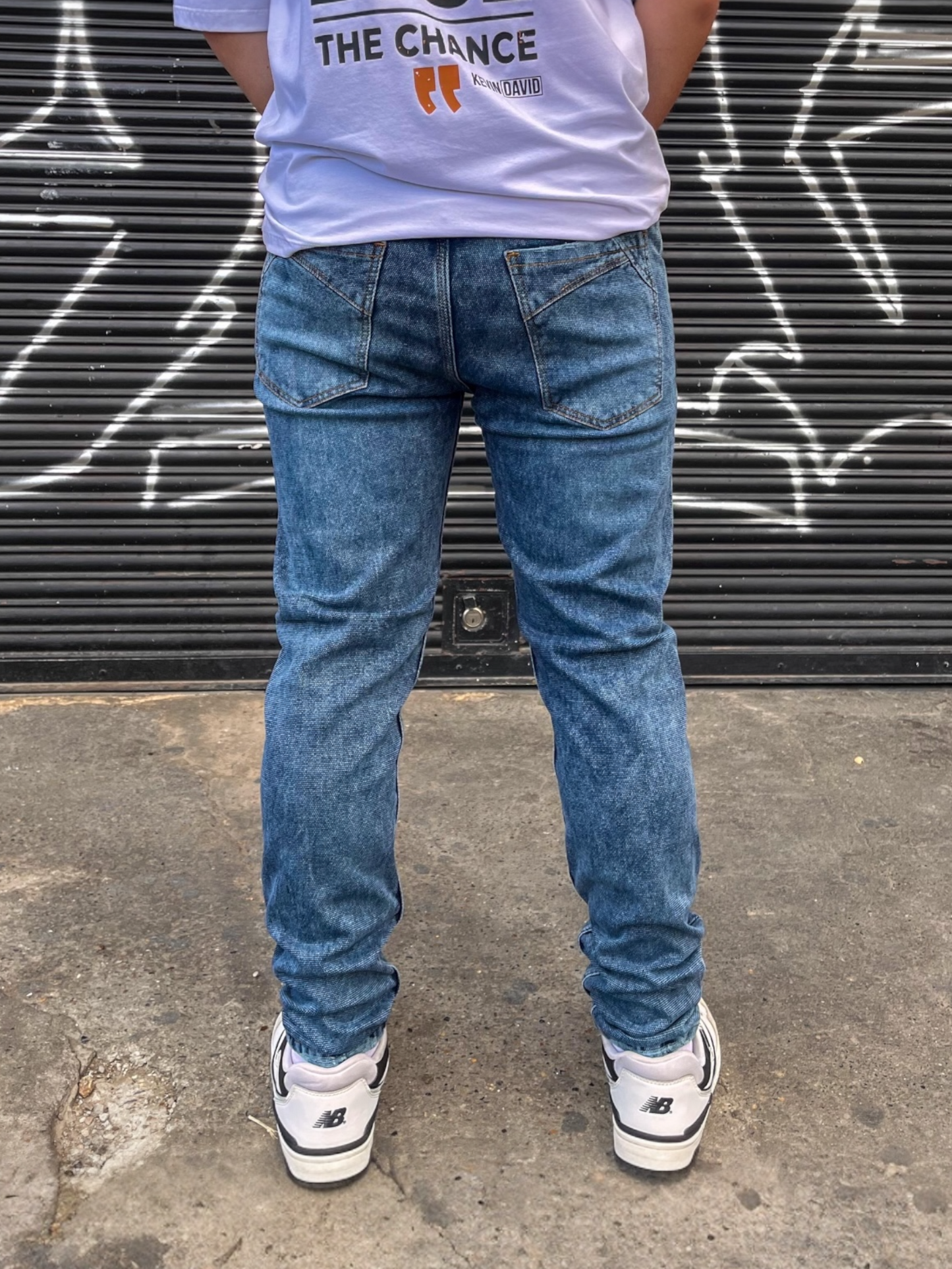 Jean slim hombre tono azul verdoso