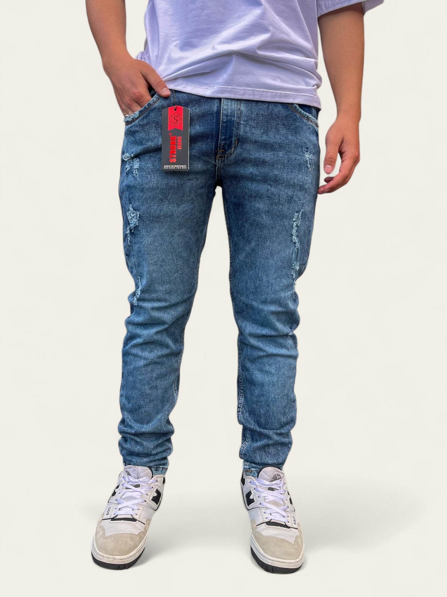 Jean slim hombre tono azul verdoso
