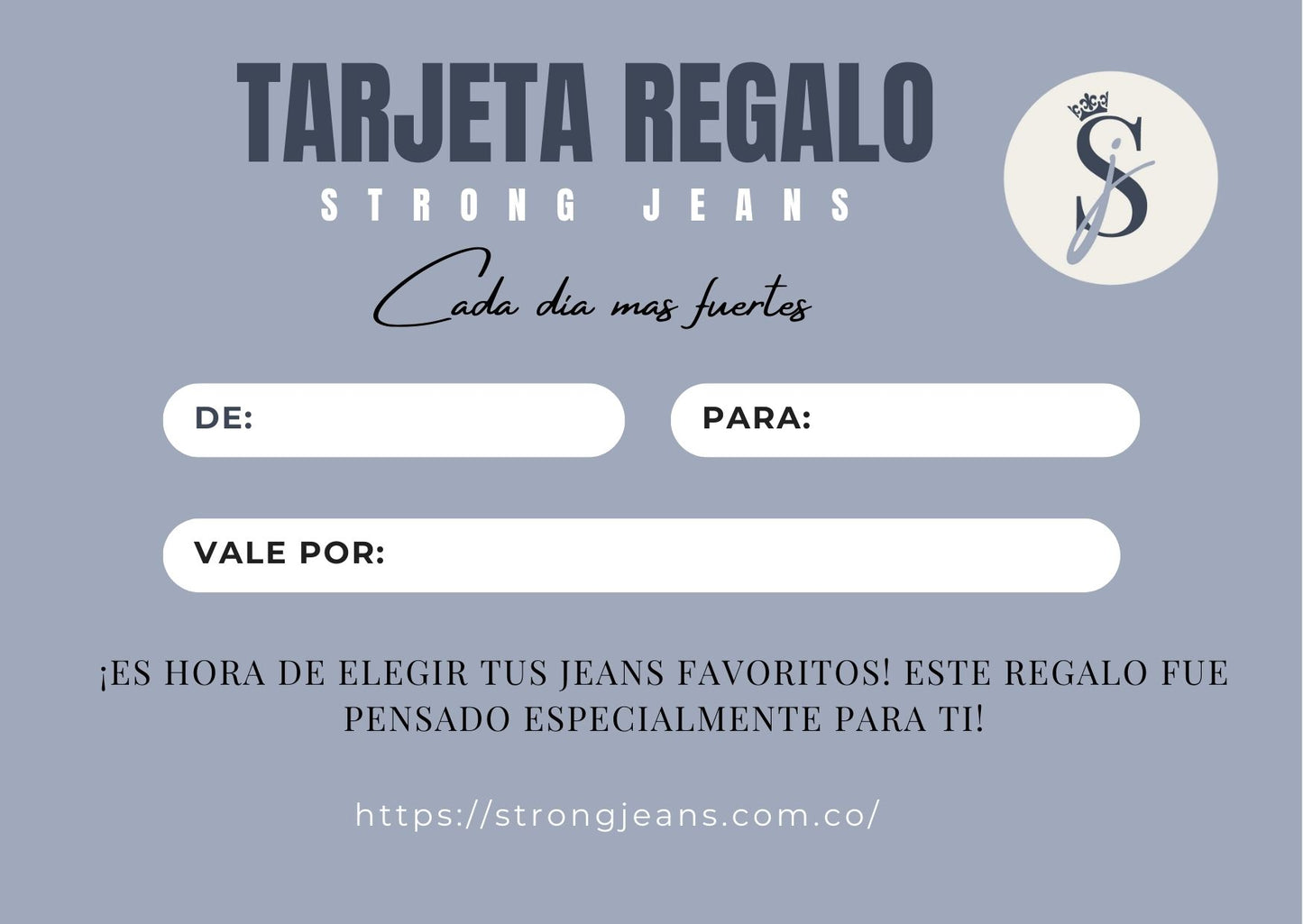Tarjeta regalo Strong