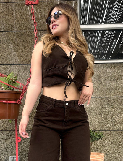 Chaleco denim cocoa
