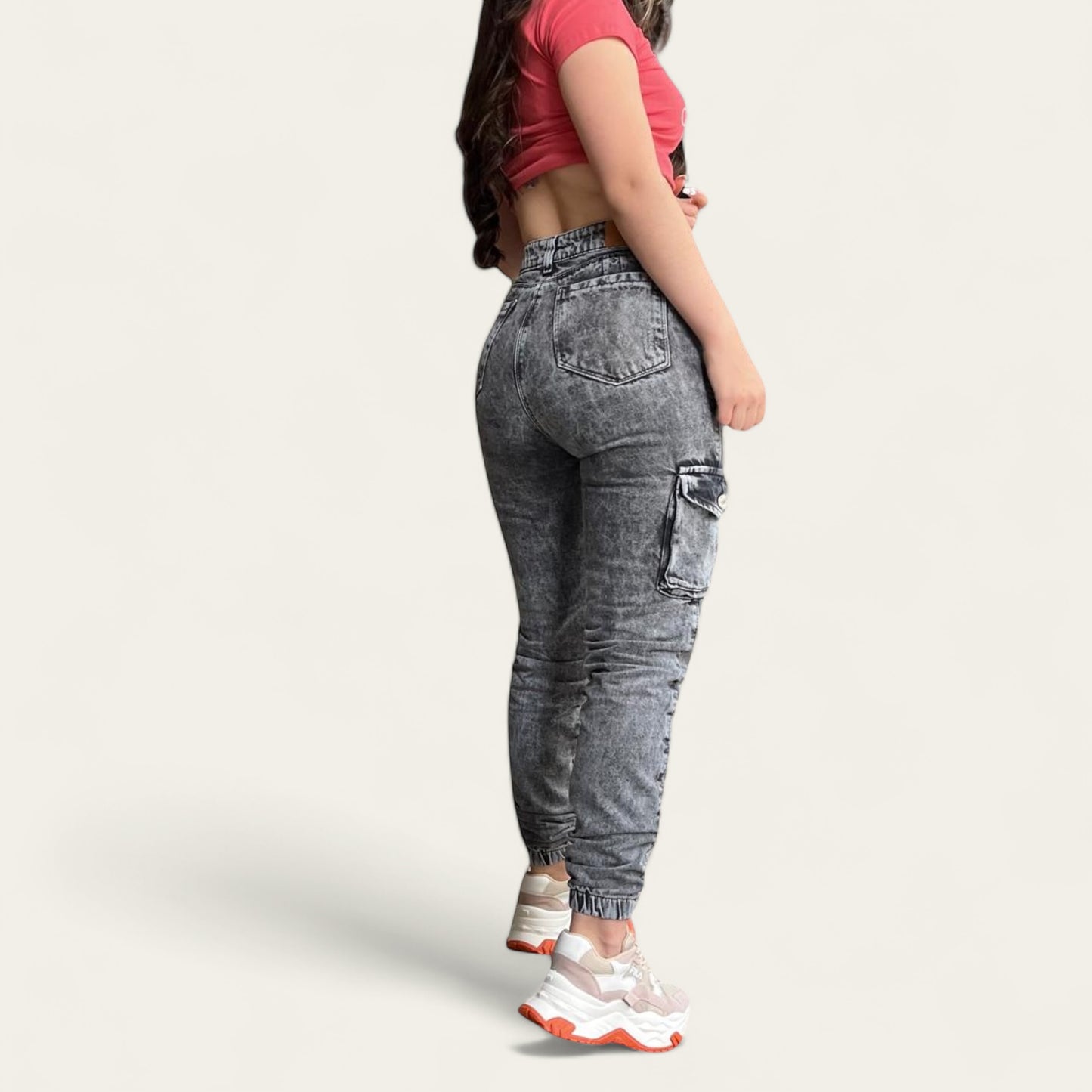 jogger jeans Mujer Gris