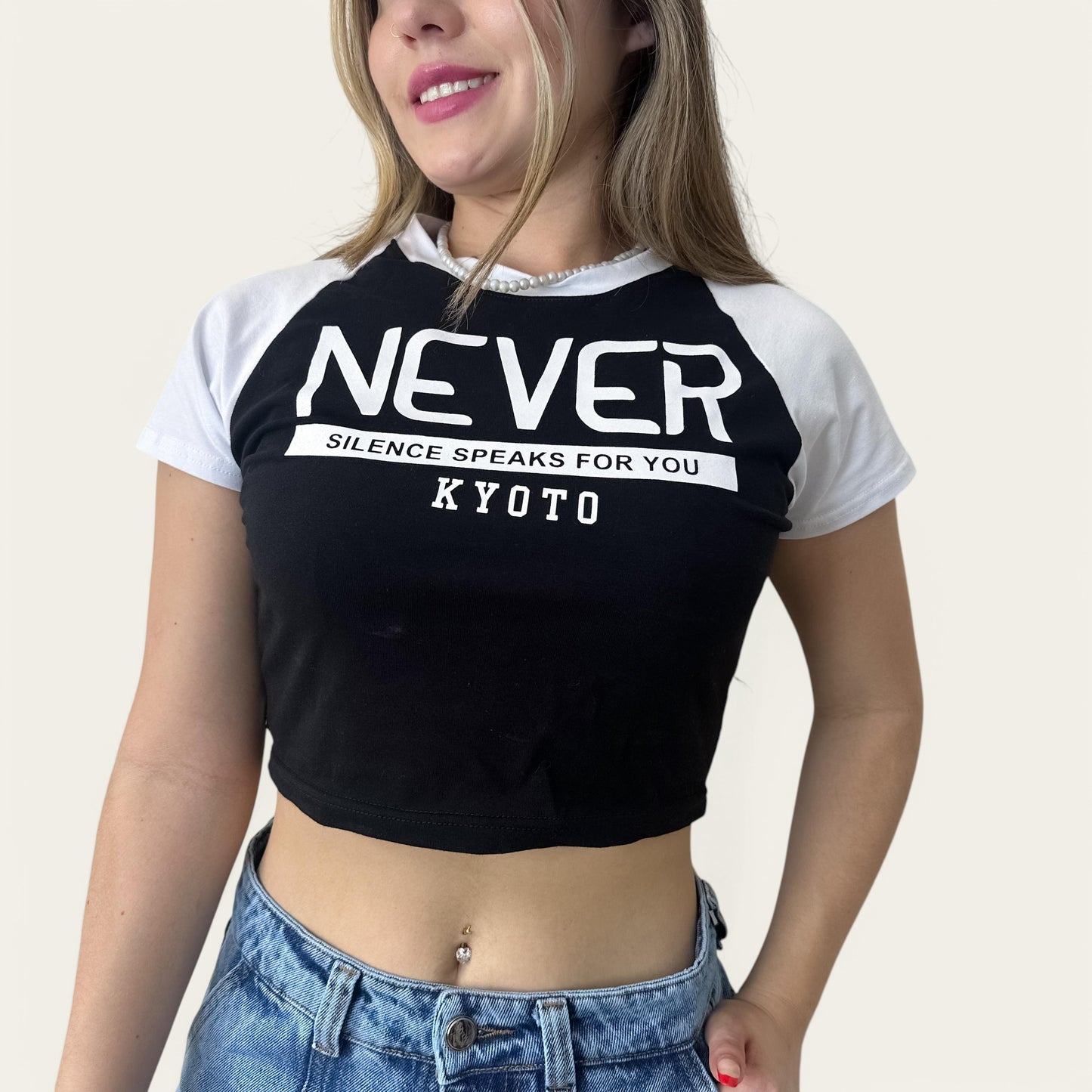 Camisetas crop top bicolor