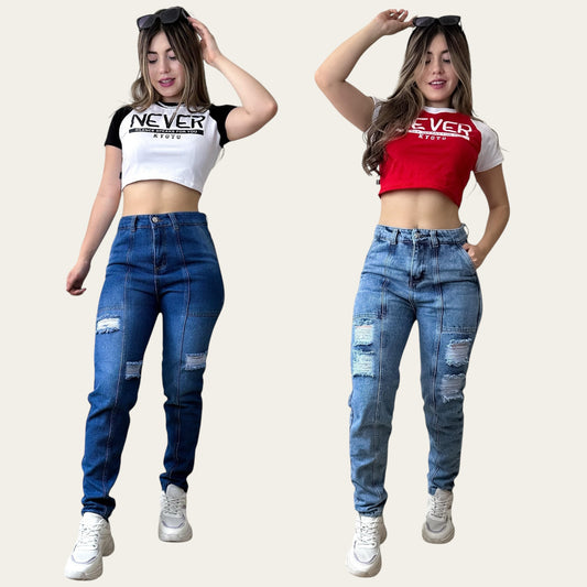 Pack jeans boyfriend + camiseta basica