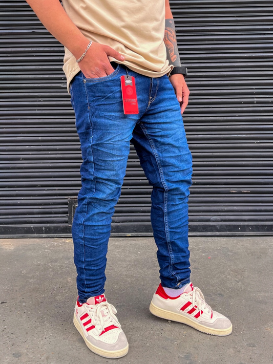 Jean slim hombre clásico tono Azul