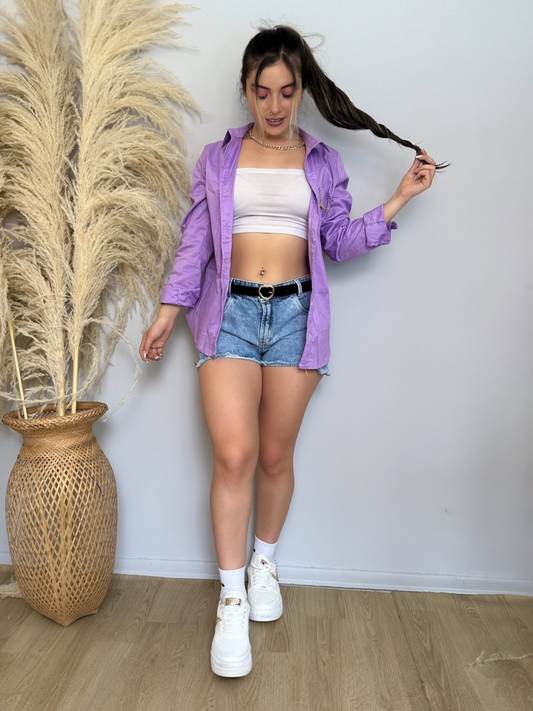 Short en jean Mujer  clasico en tono azul claro