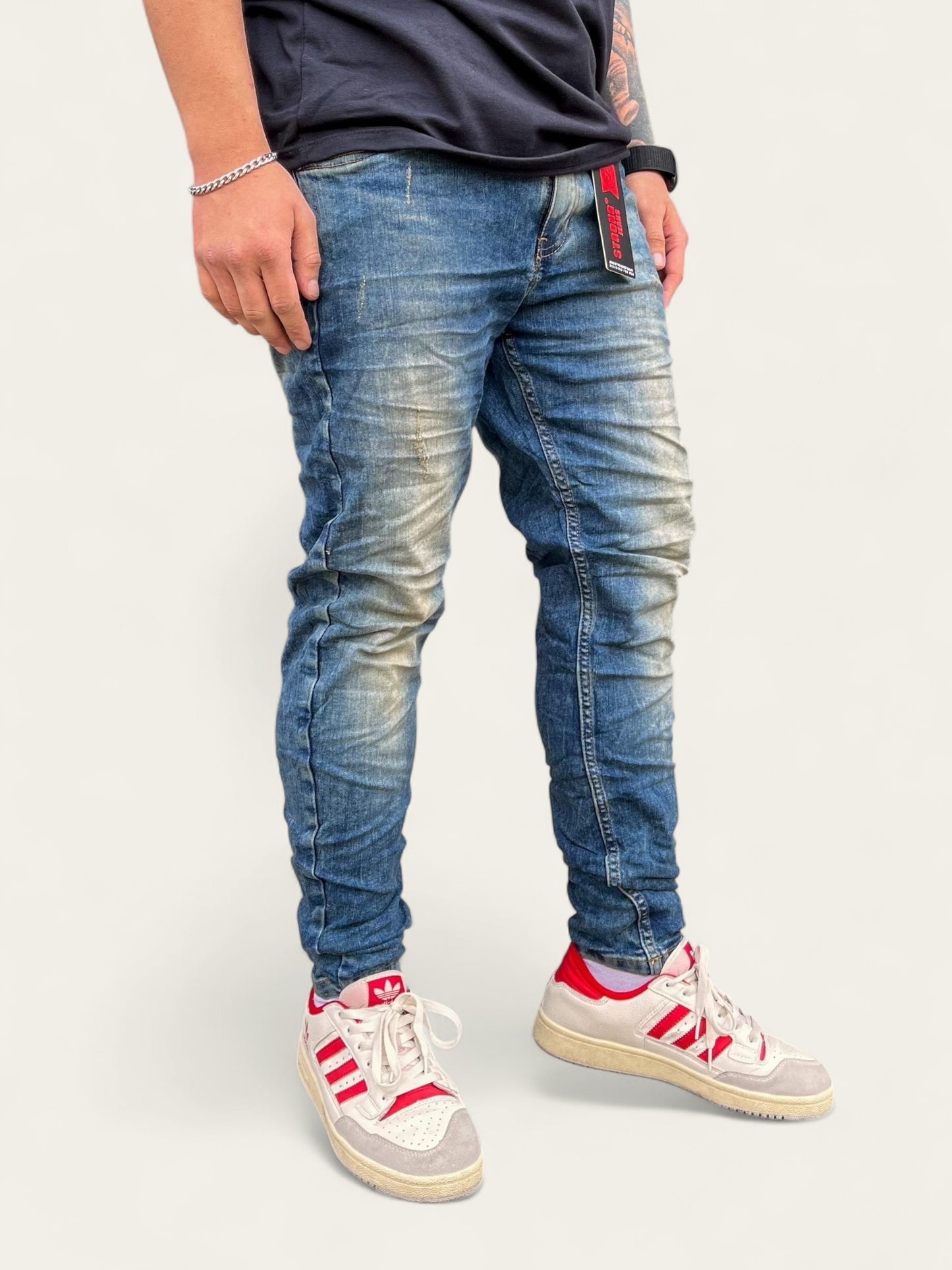 Jean slim hombre clásico tono verdoso