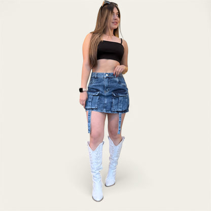 Falda cargo mujer tono Azul