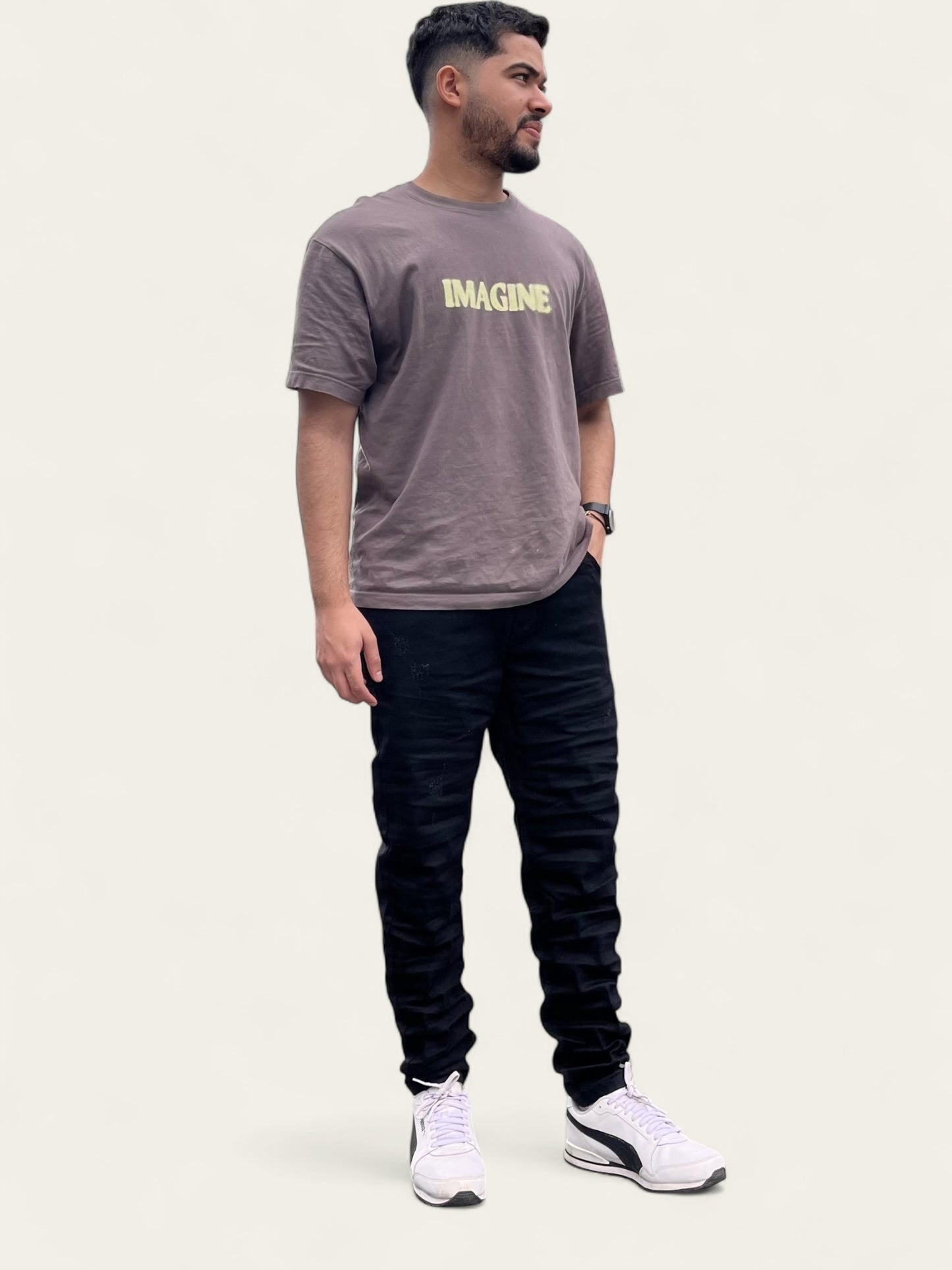 Jean slim clásico tono negro para hombre