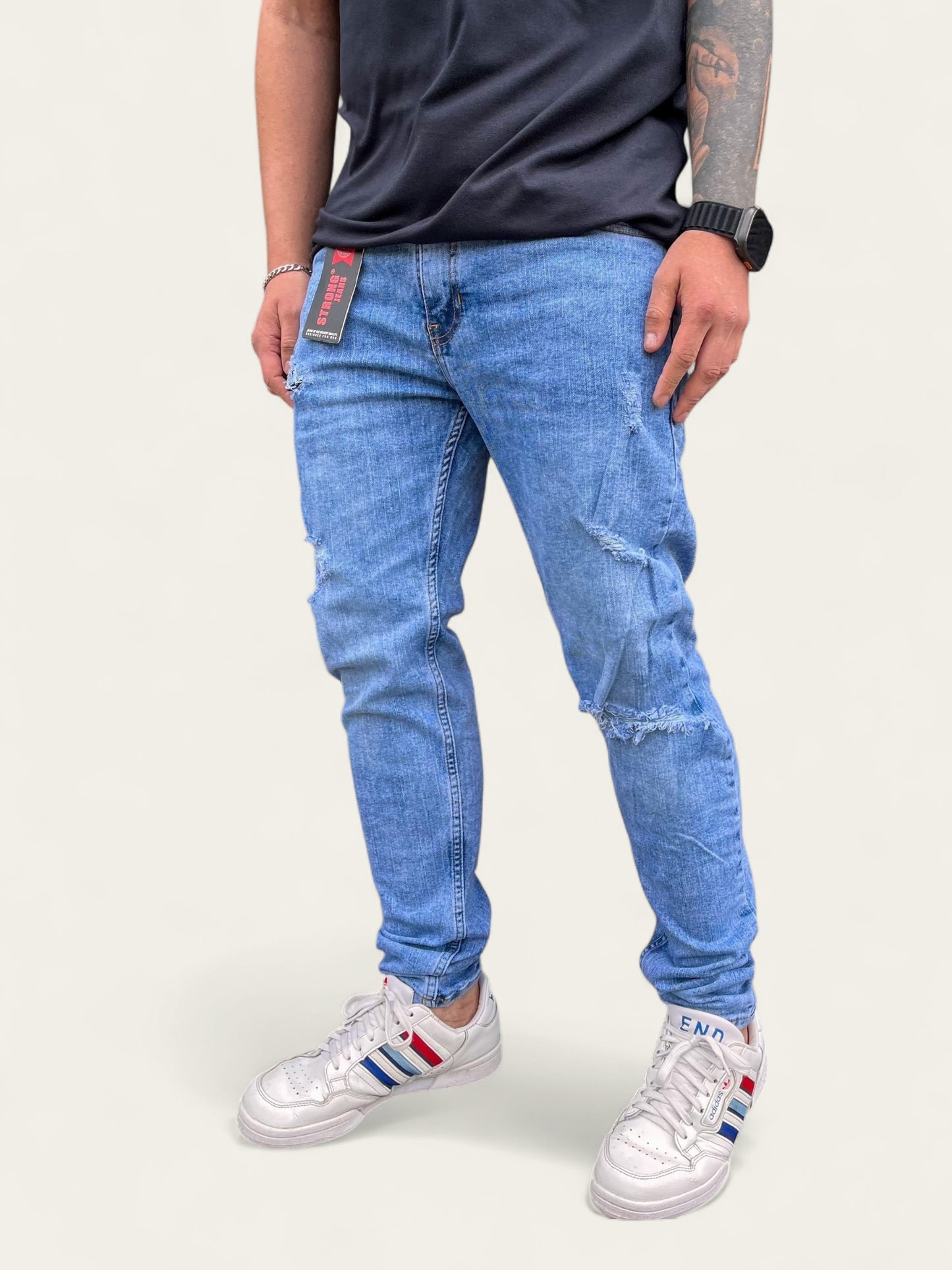 Jean slim hombre clásico tono Azul claro