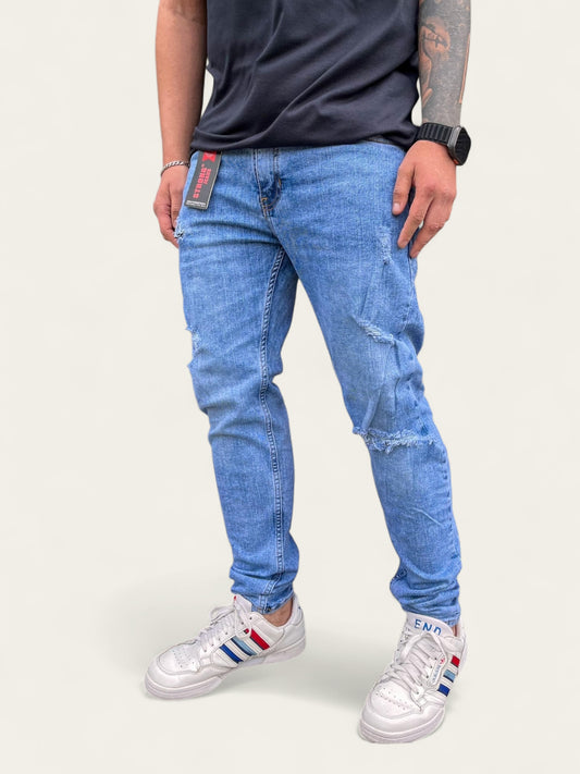 Jean slim hombre clásico tono Azul claro