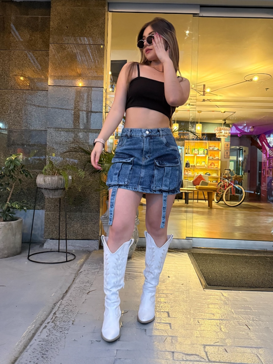 Falda cargo mujer tono Azul