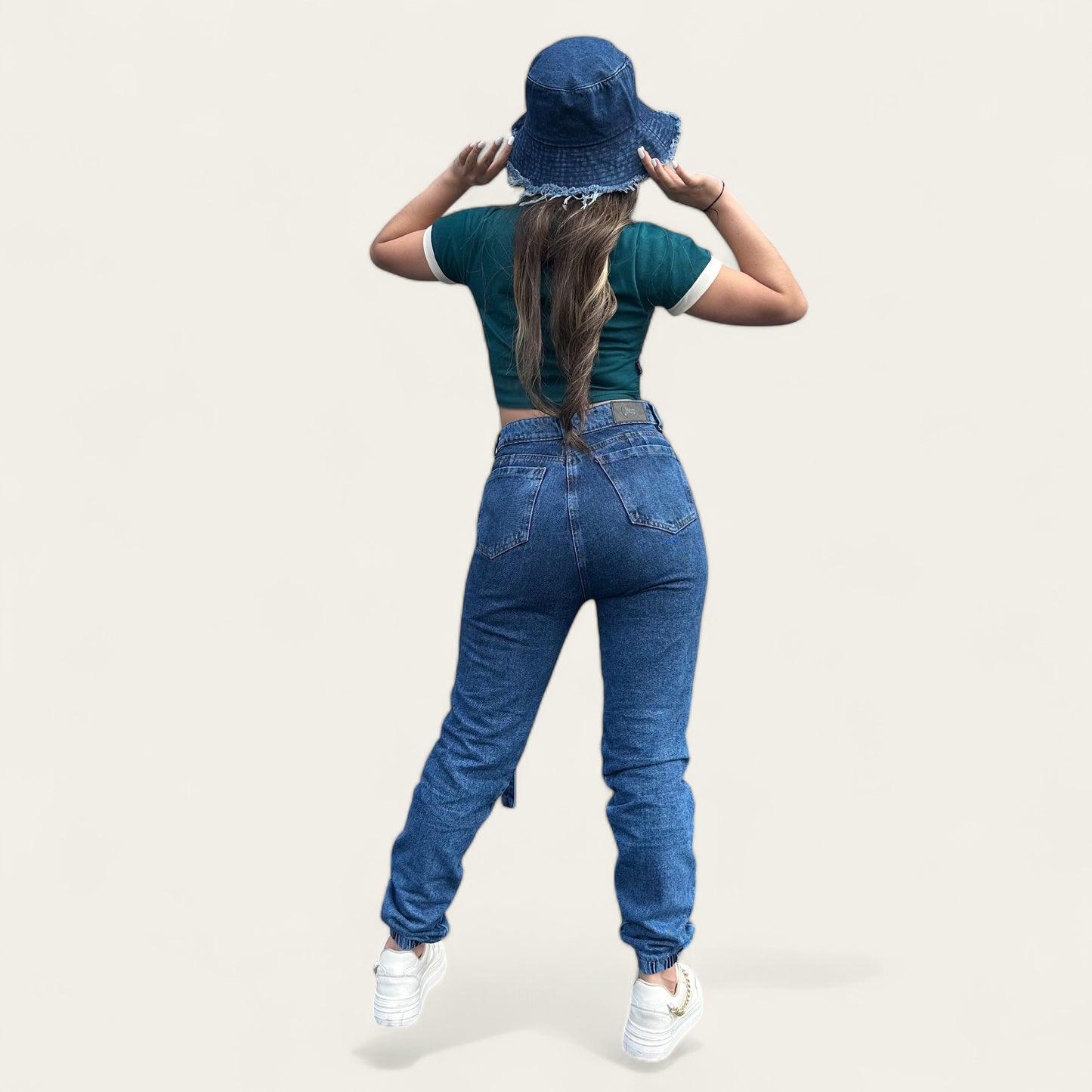 jogger jeans Mujer Azul