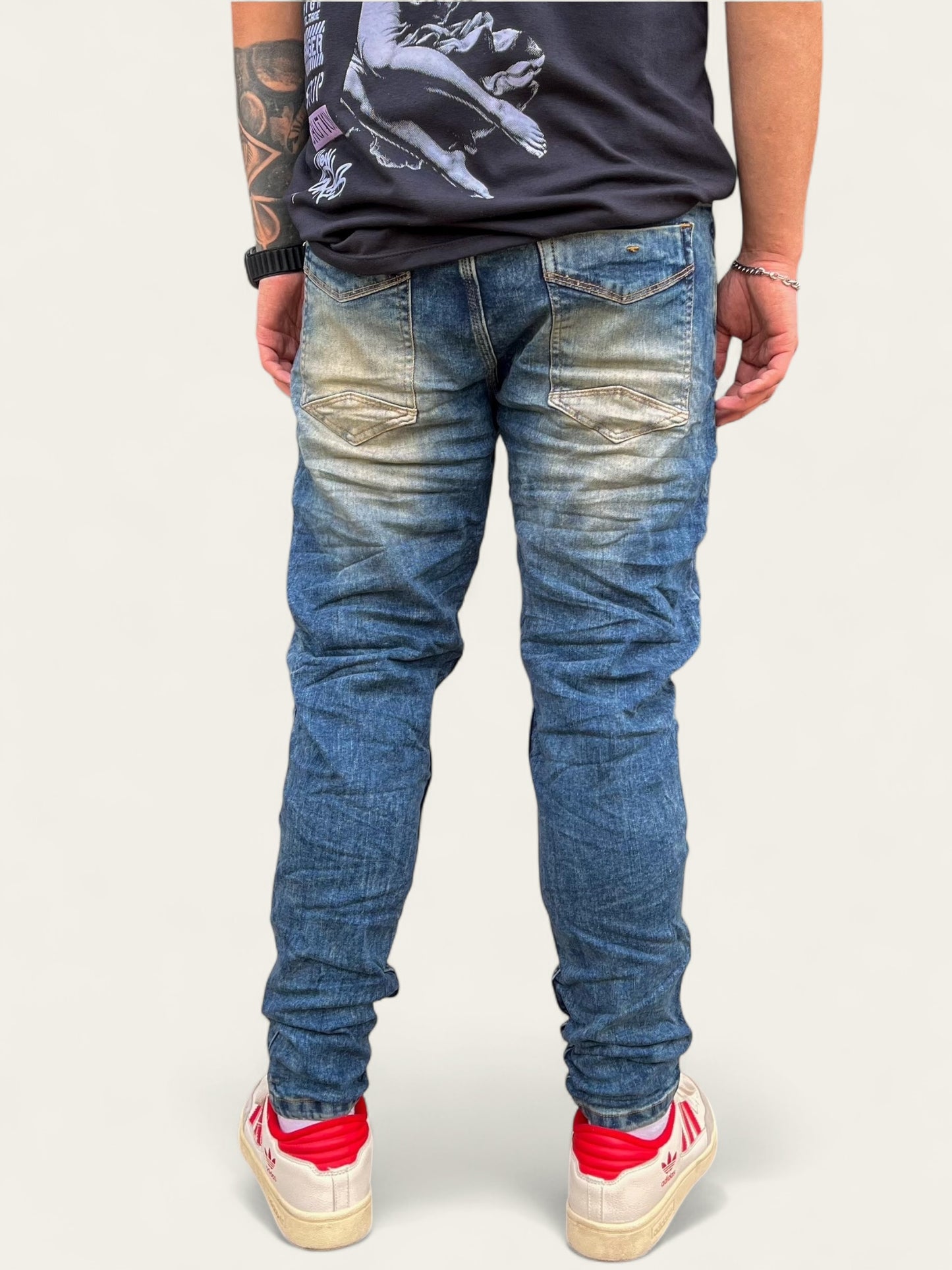 Jean slim hombre clásico tono verdoso