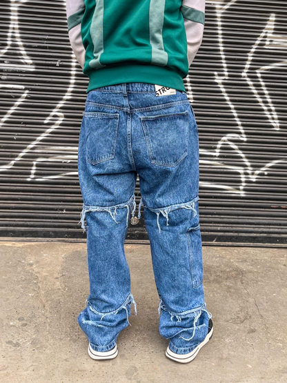 Jean cargo hombre azul oscuro