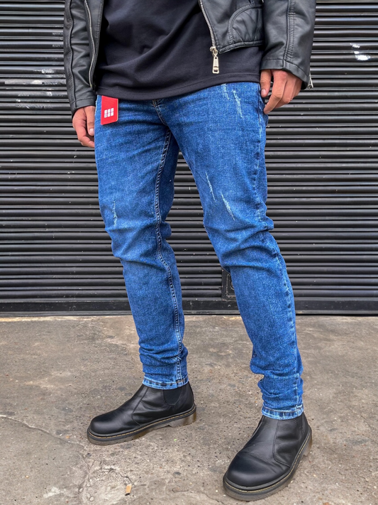 Jean slim hombre clásico tono Azul medio