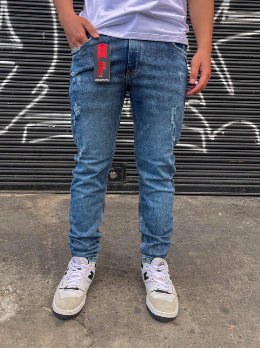 Jean slim hombre tono azul verdoso