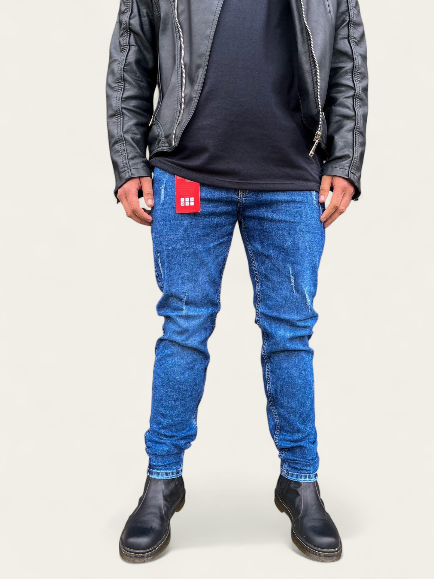 Jean slim hombre clásico tono Azul medio