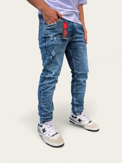 Jean slim hombre tono azul verdoso