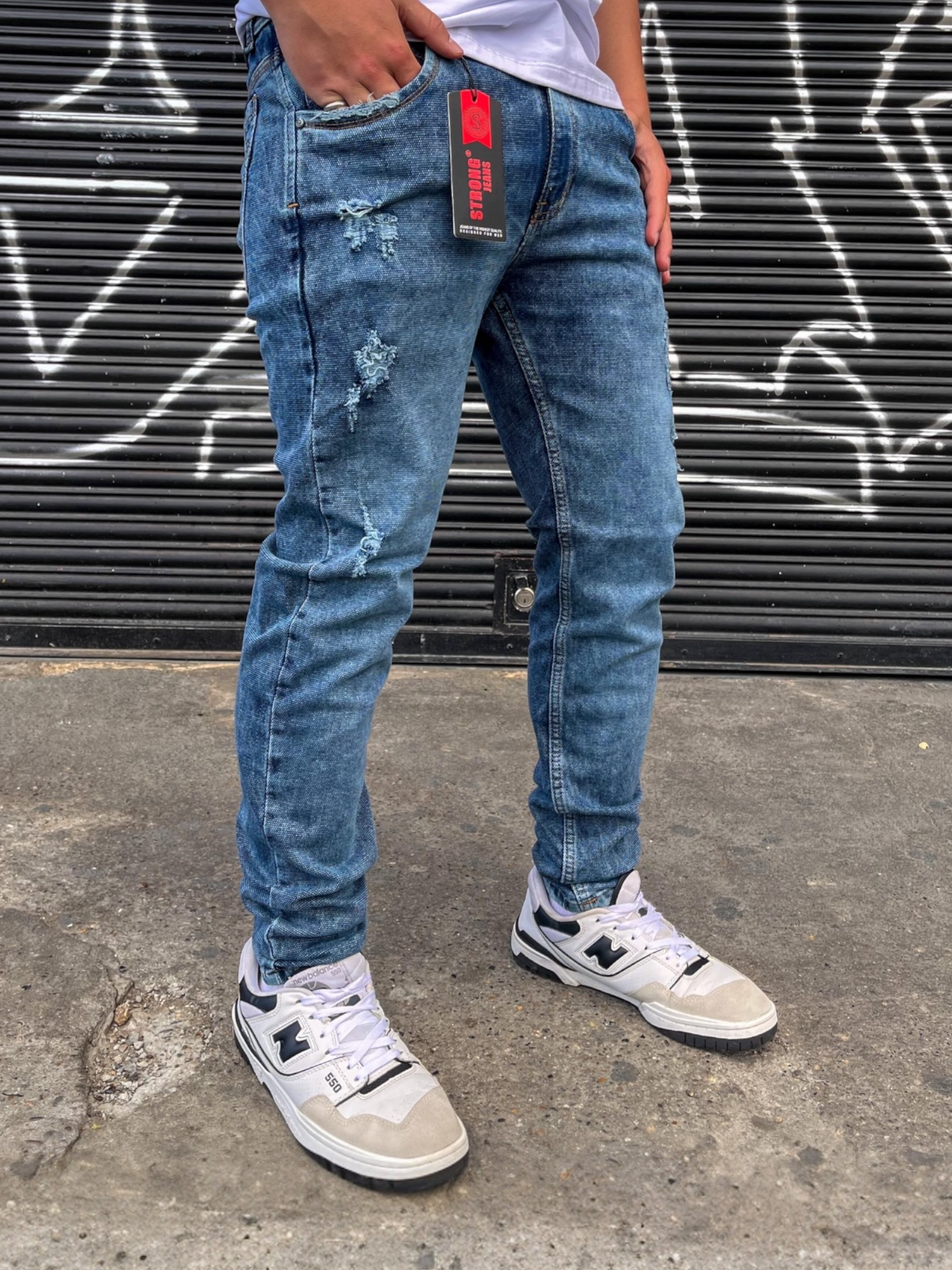 Jean slim hombre tono azul verdoso