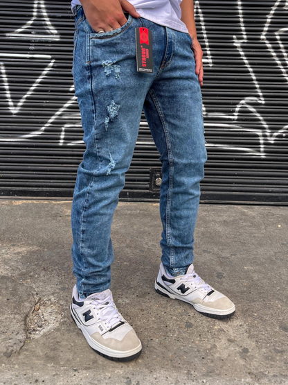 Jean slim hombre tono azul verdoso
