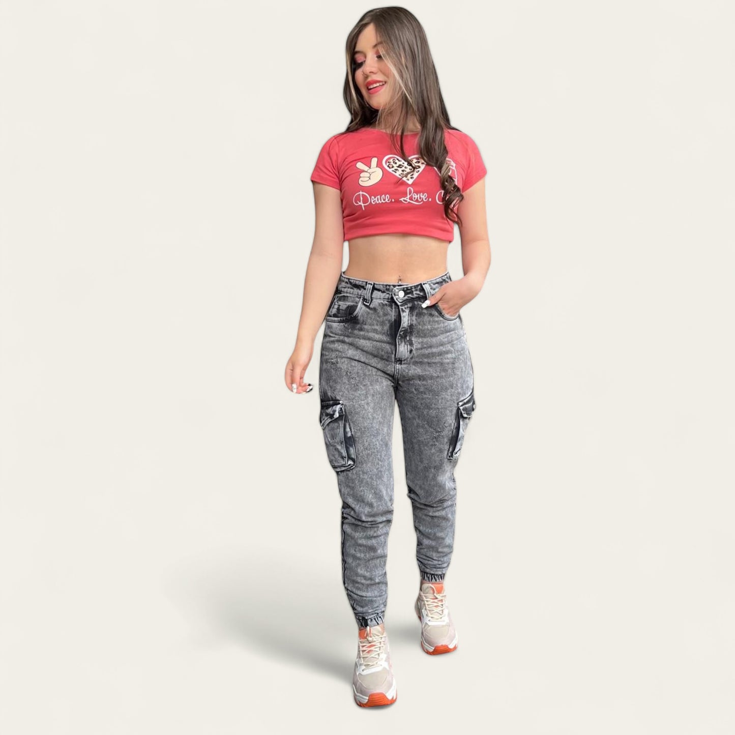 jogger jeans Mujer Gris