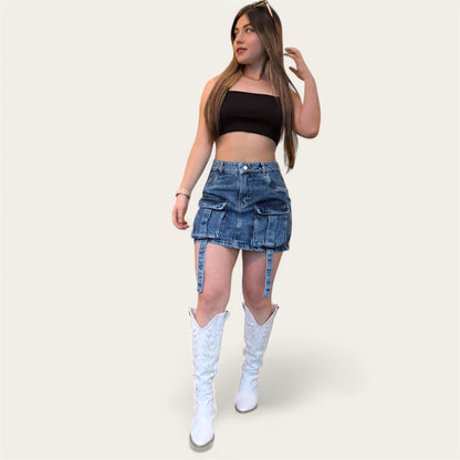 Falda cargo mujer tono Azul