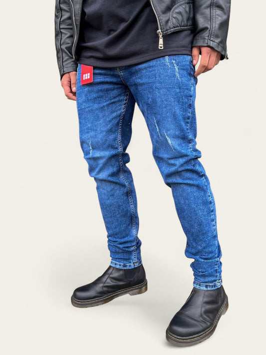 Jean slim hombre clásico tono Azul medio