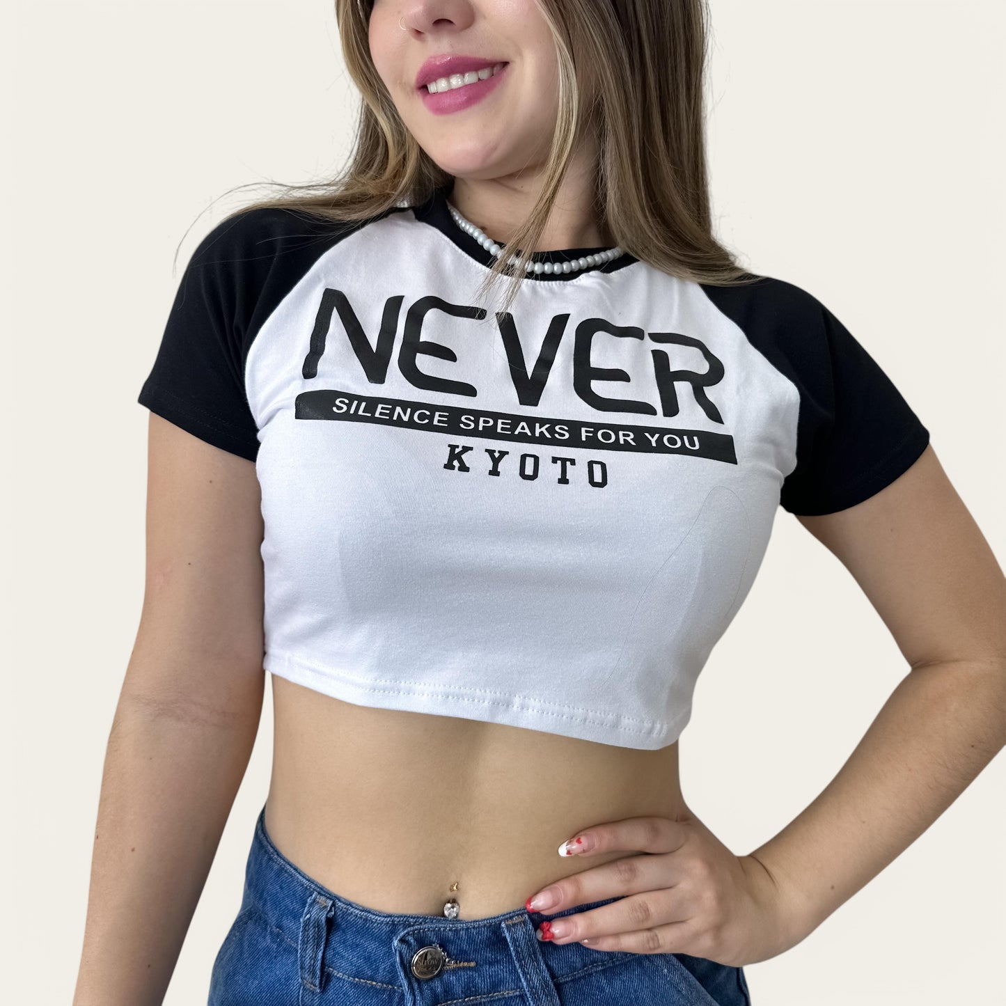 Camisetas crop top bicolor